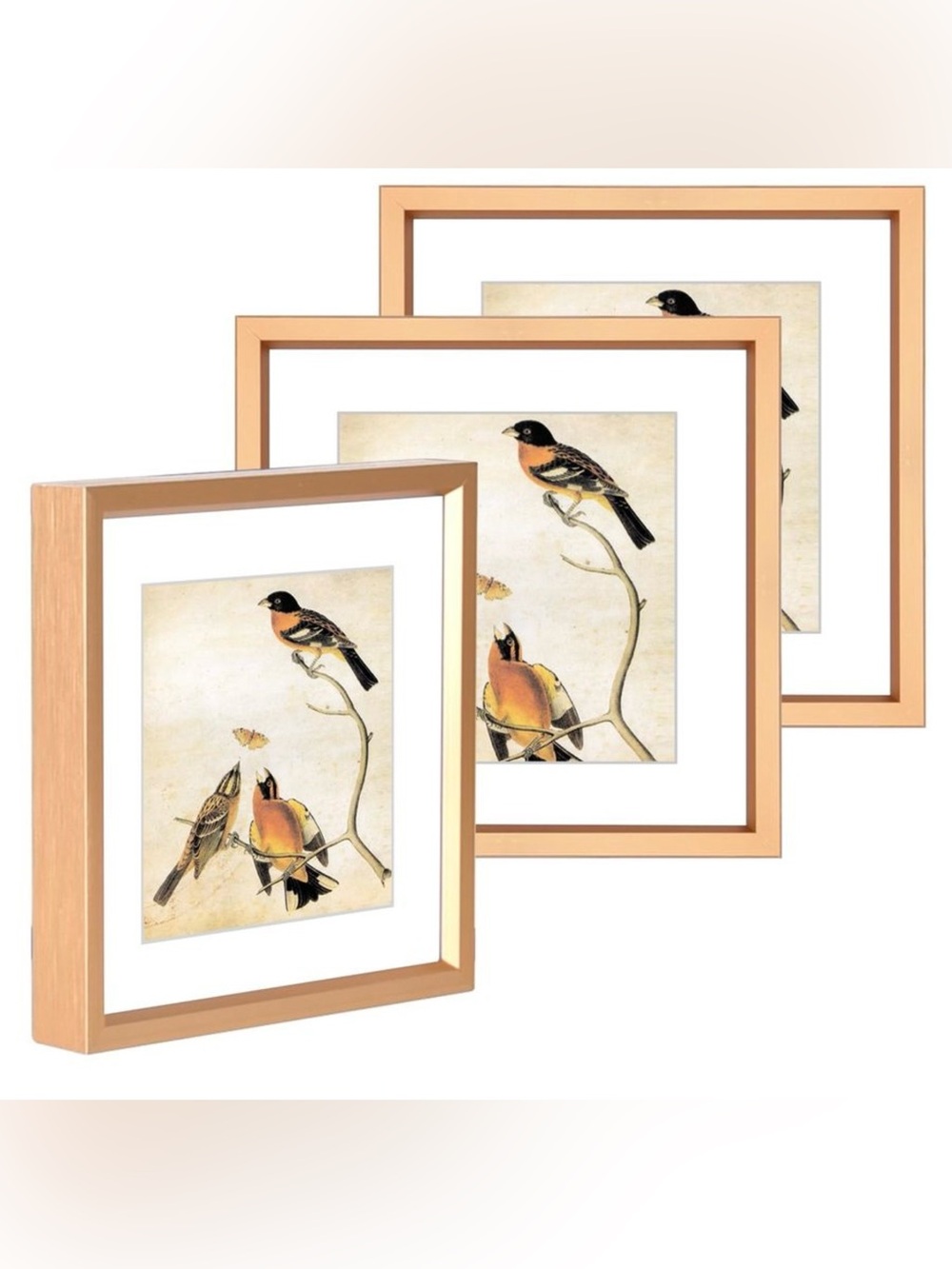 BKABOT 5x5 Picture Frame Gold Metal Photo Frames with HD Glass